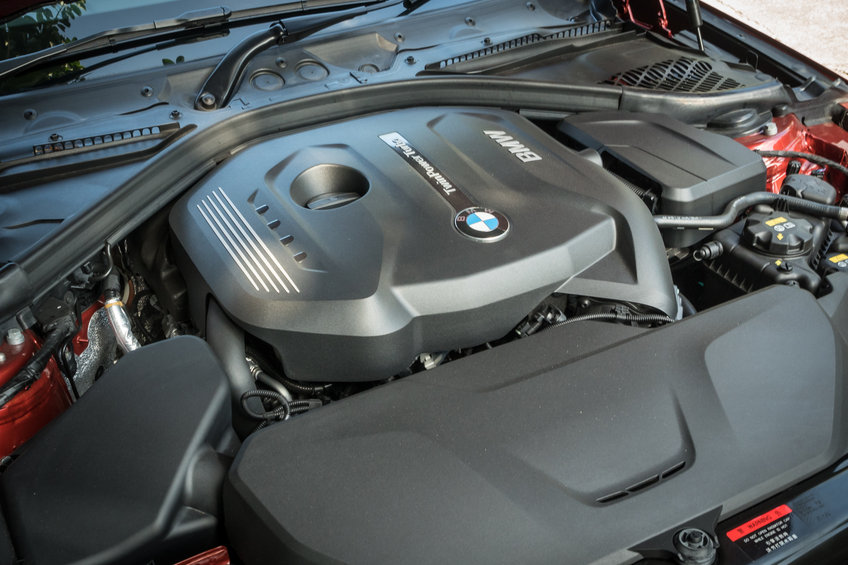 A clean, well cared-for BMW engine
