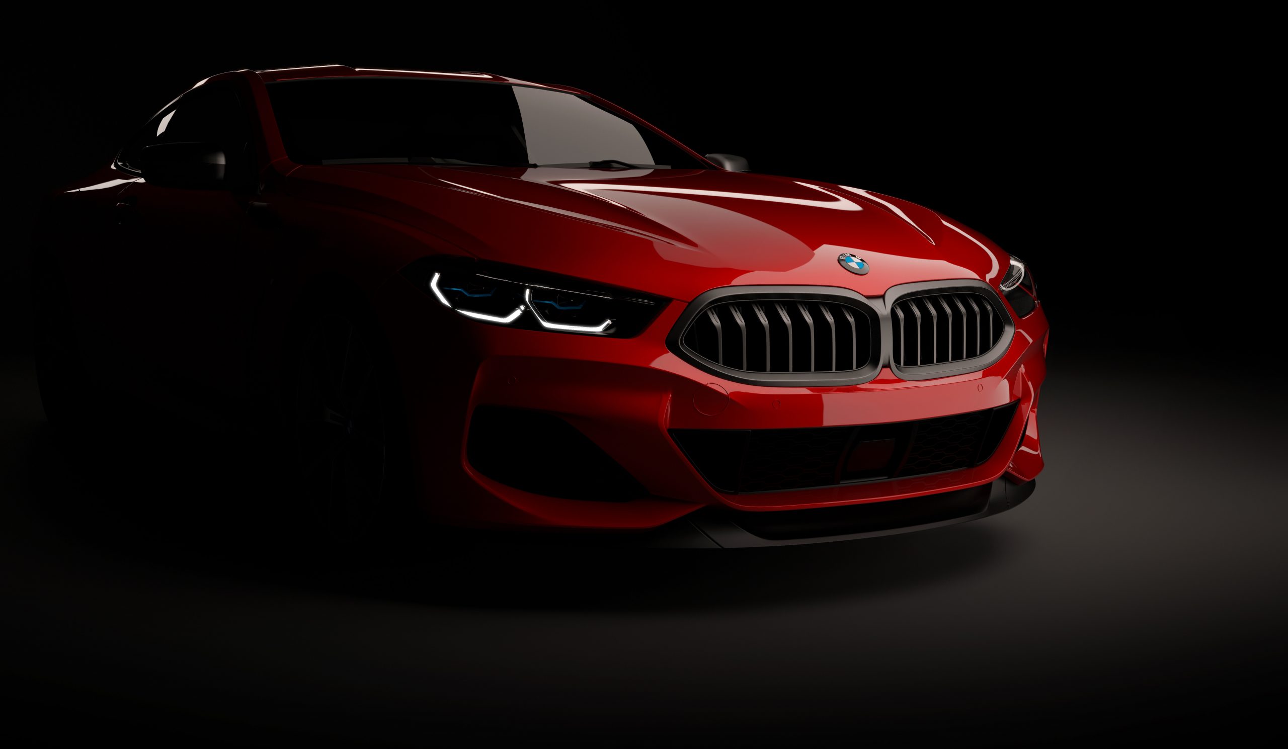 Image of a sleek-looking red BMW